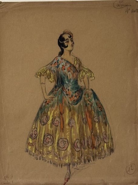 Artwork by Charles Bétout, Costumes for a performance of this three-act operetta by Franz Lehár circa 1929, Made of silkscreen on paper