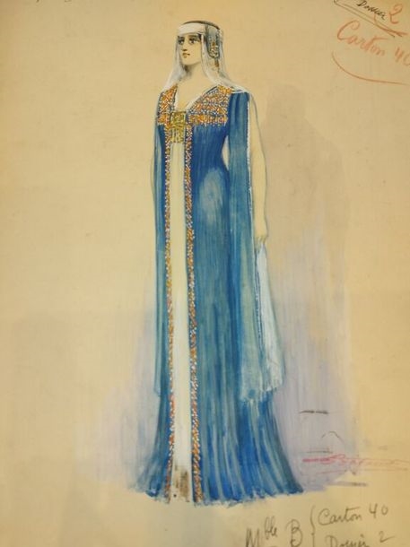 Artwork by Charles Bétout, Costumes for a performance of this three-act operetta by Franz Lehár circa 1929, Made of silkscreen on paper