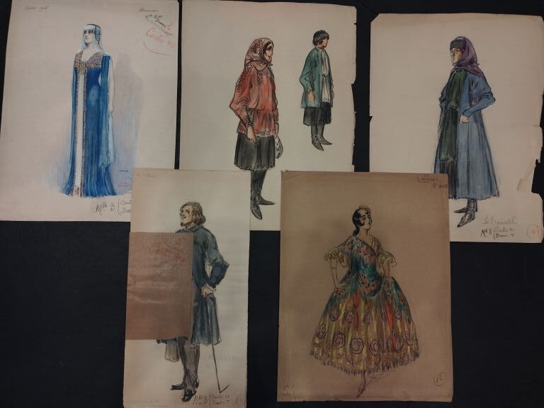 Artwork by Charles Bétout, Costumes for a performance of this three-act operetta by Franz Lehár circa 1929, Made of silkscreen on paper