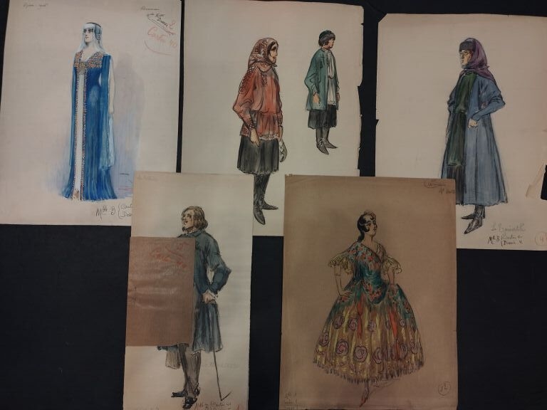 Artwork by Charles Bétout, Costumes for a performance of this three-act operetta by Franz Lehár circa 1929, Made of silkscreen on paper