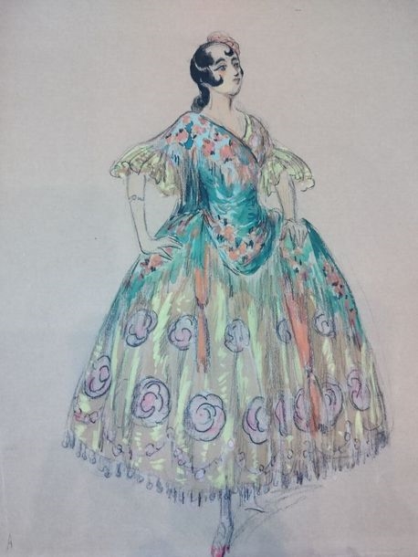 Artwork by Charles Bétout, Costumes for a performance of this three-act operetta by Franz Lehár circa 1929, Made of silkscreen on paper