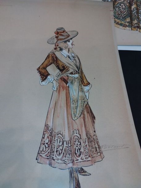 Artwork by Charles Bétout, Costumes for a performance of this three-act operetta by Franz Lehár circa 1929, Made of silkscreen on paper