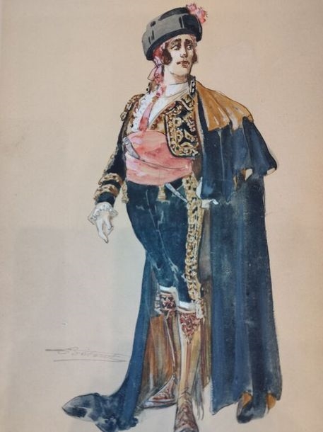 Artwork by Charles Bétout, Costumes for a performance of this three-act operetta by Franz Lehár circa 1929, Made of silkscreen on paper