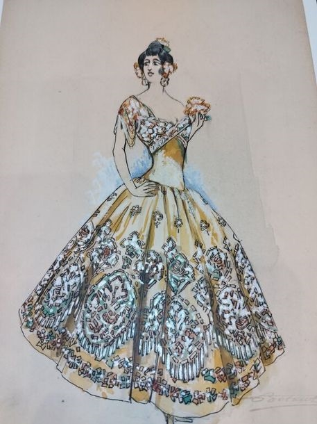 Artwork by Charles Bétout, Costumes for a performance of this three-act operetta by Franz Lehár circa 1929, Made of silkscreen on paper