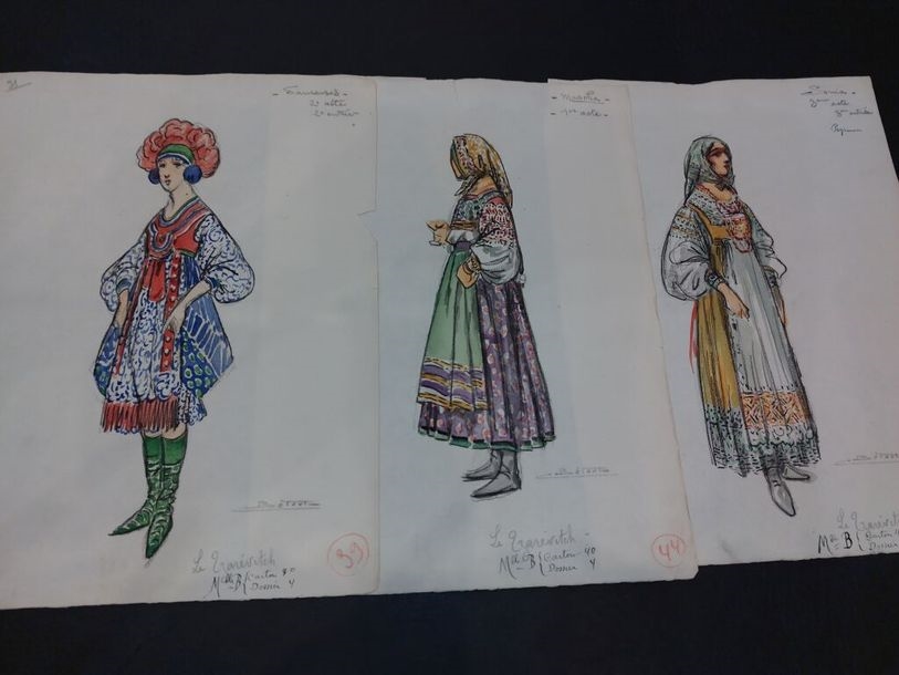 Artwork by Charles Bétout, Costumes for a performance of this three-act operetta by Franz Lehár circa 1929, Made of silkscreen on paper