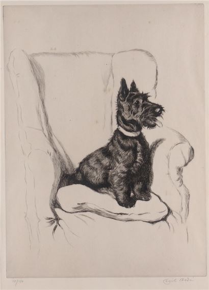 seated Highland Terrier by Cecil Aldin