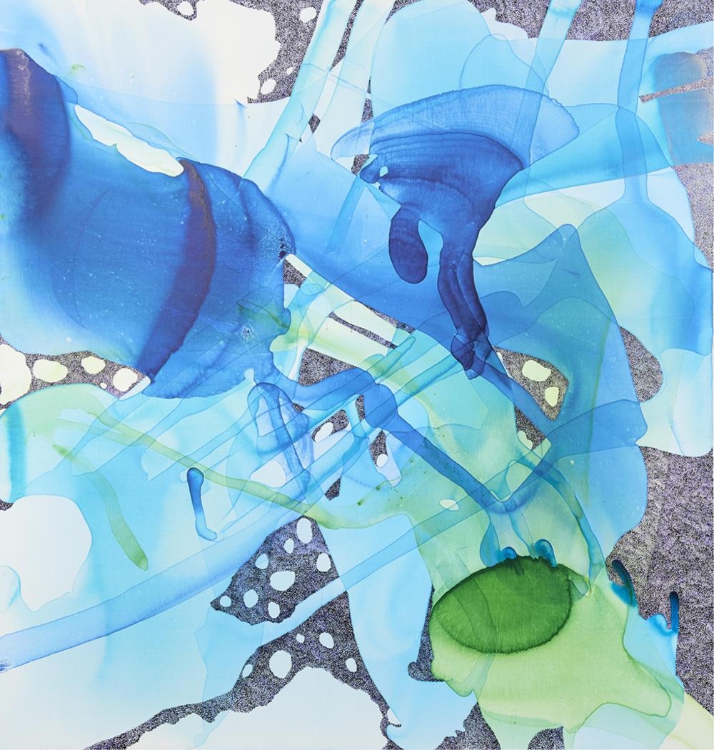 Artwork by Lara Merrett, Blue by You, 2015, Made of acrylic and ink on canvas