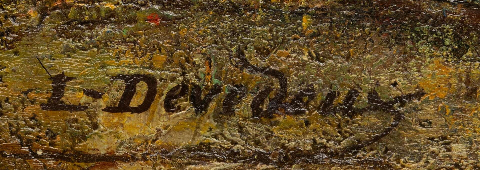 Artwork by Louis Devedeux, Girls dancing during a picnic in the park, Made of oil on canvas