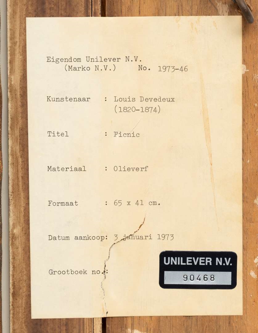 Artwork by Louis Devedeux, Girls dancing during a picnic in the park, Made of oil on canvas