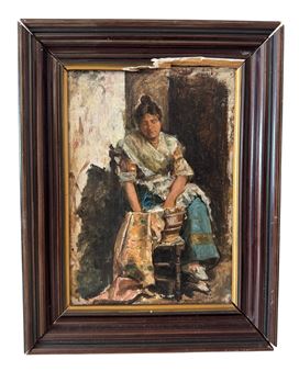 Josefa Marquez - Portrait of a lady , artist's name and dated inscribed verso - Josefa Marquez