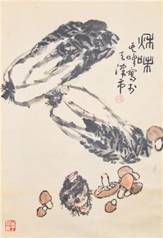 Ink and colour on paper - Sun Qifeng