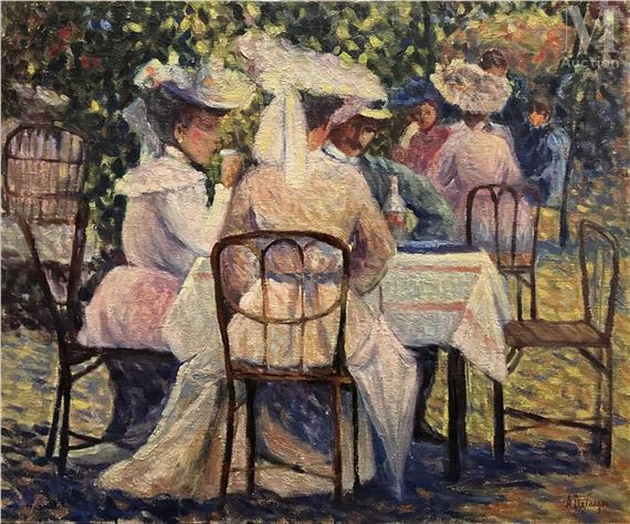 L'heure du thé/avant le match/enfants sur la plage by Anne de Jaeger