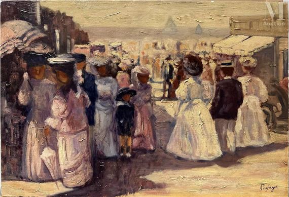 La foule / Femme se promenant by Anne de Jaeger