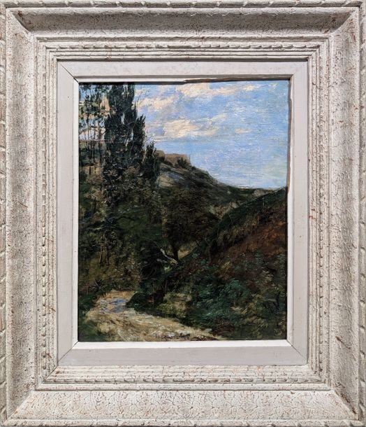 Artwork by Léon Lehmann, "Landscape Oil on canvas Signed lower center H 40 x W 32, Made of Oil on canvas