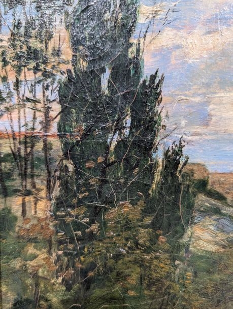 Artwork by Léon Lehmann, "Landscape Oil on canvas Signed lower center H 40 x W 32, Made of Oil on canvas