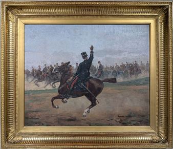 &quot;Retirement Oil on canvas Signed lower right H 46 x W 56 cm Small impacts and stains - Pierre Petit-Gérard