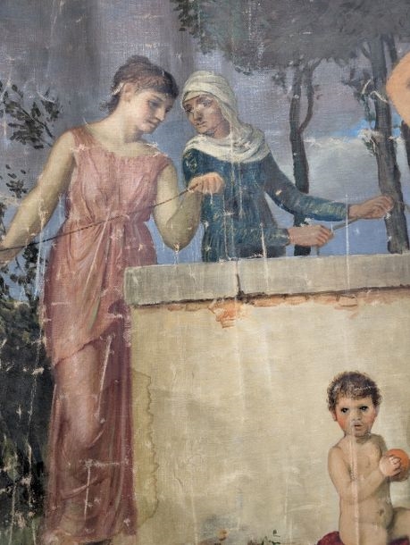 Artwork by Albert Lang, "Men in the orchard 1890 Oil on canvas, Made of Oil on canvas