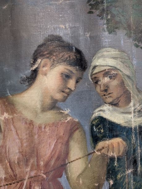 Artwork by Albert Lang, "Men in the orchard 1890 Oil on canvas, Made of Oil on canvas