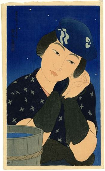 Woman of Oshima Island by Shinsui Ito, Dated the 2nd day of the 10th month of Taisho 11 (1922)