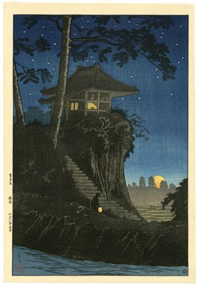 Snow, moon and flowers