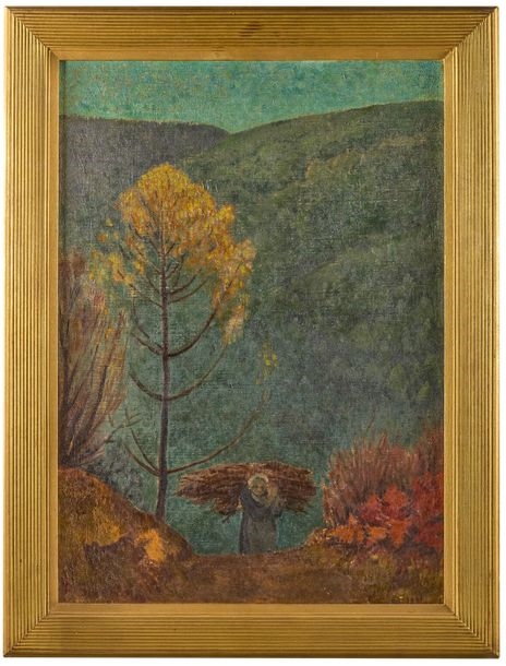Artwork by Paul Sérusier, La ramasseuse de fagots en automne, Made of Oil on canvas