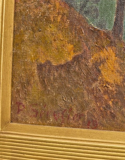 Artwork by Paul Sérusier, La ramasseuse de fagots en automne, Made of Oil on canvas