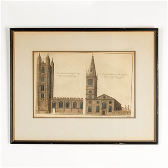 Antique Architectural Engraving London Views - Benjamin Cole