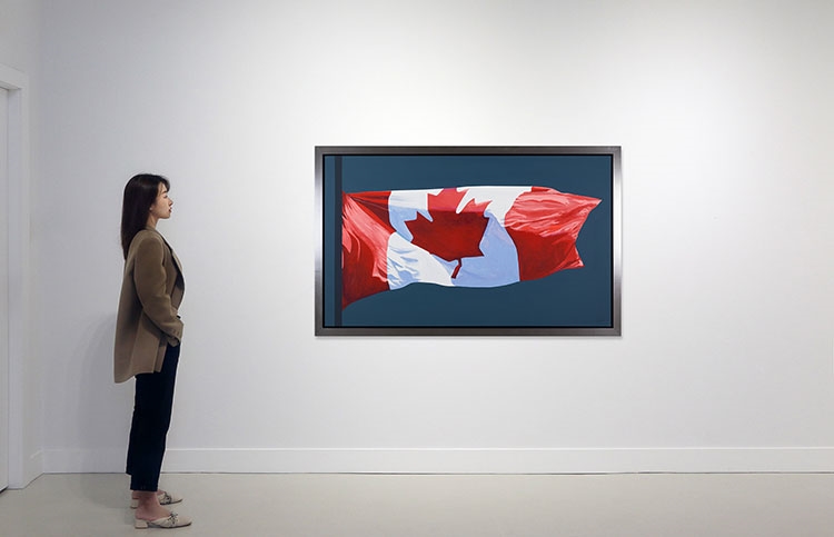 Artwork by Charles Pachter, Painted Flag, Made of acrylic on canvas