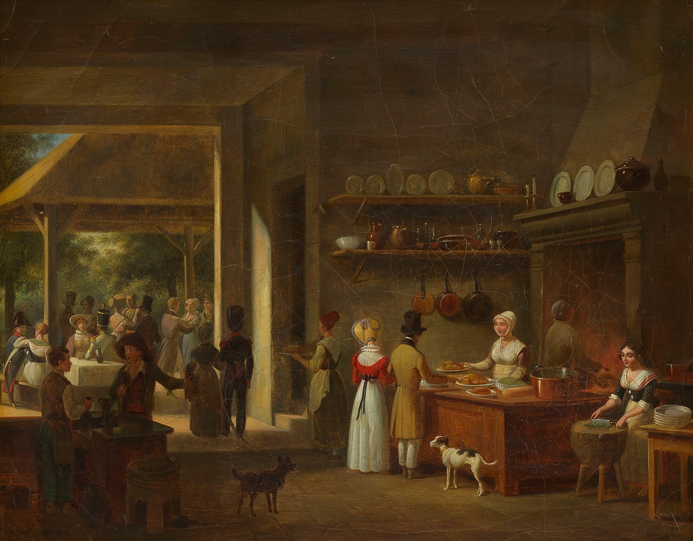 Artwork by Jean Francois Demay, Fête de village, Made of oil on canvas