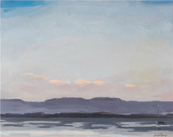 Coucher de soleil sur le lac et le Jura by Andre Bovy