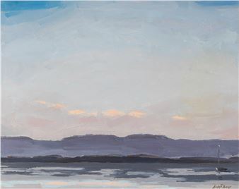 Coucher de soleil sur le lac et le Jura - Andre Bovy