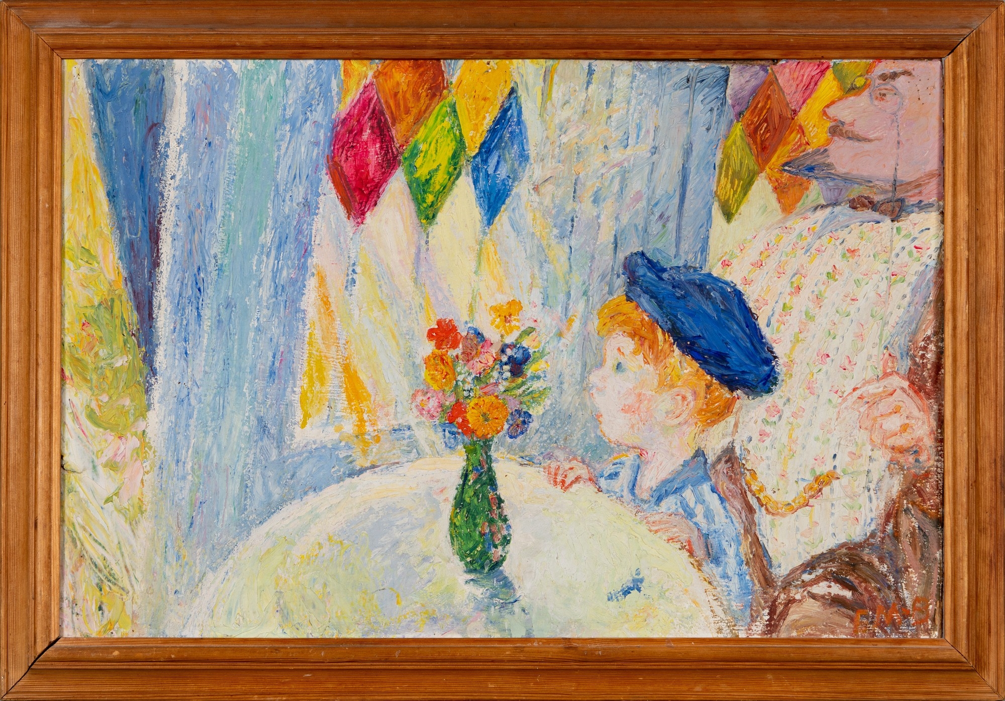 Artwork by Ernst Mether-Borgström, At the table, Made of oil