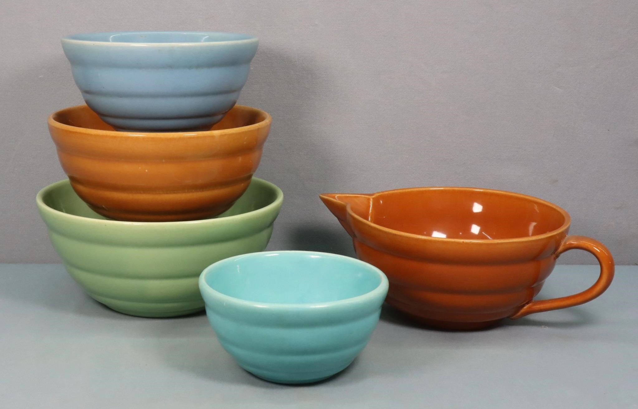 Artwork by Mark Bauer, 5) Bauer Pottery "La Linda" Mixing Bowls, Made of Pottery