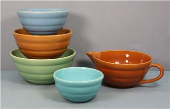 5) Bauer Pottery "La Linda" Mixing Bowls - Mark Bauer
