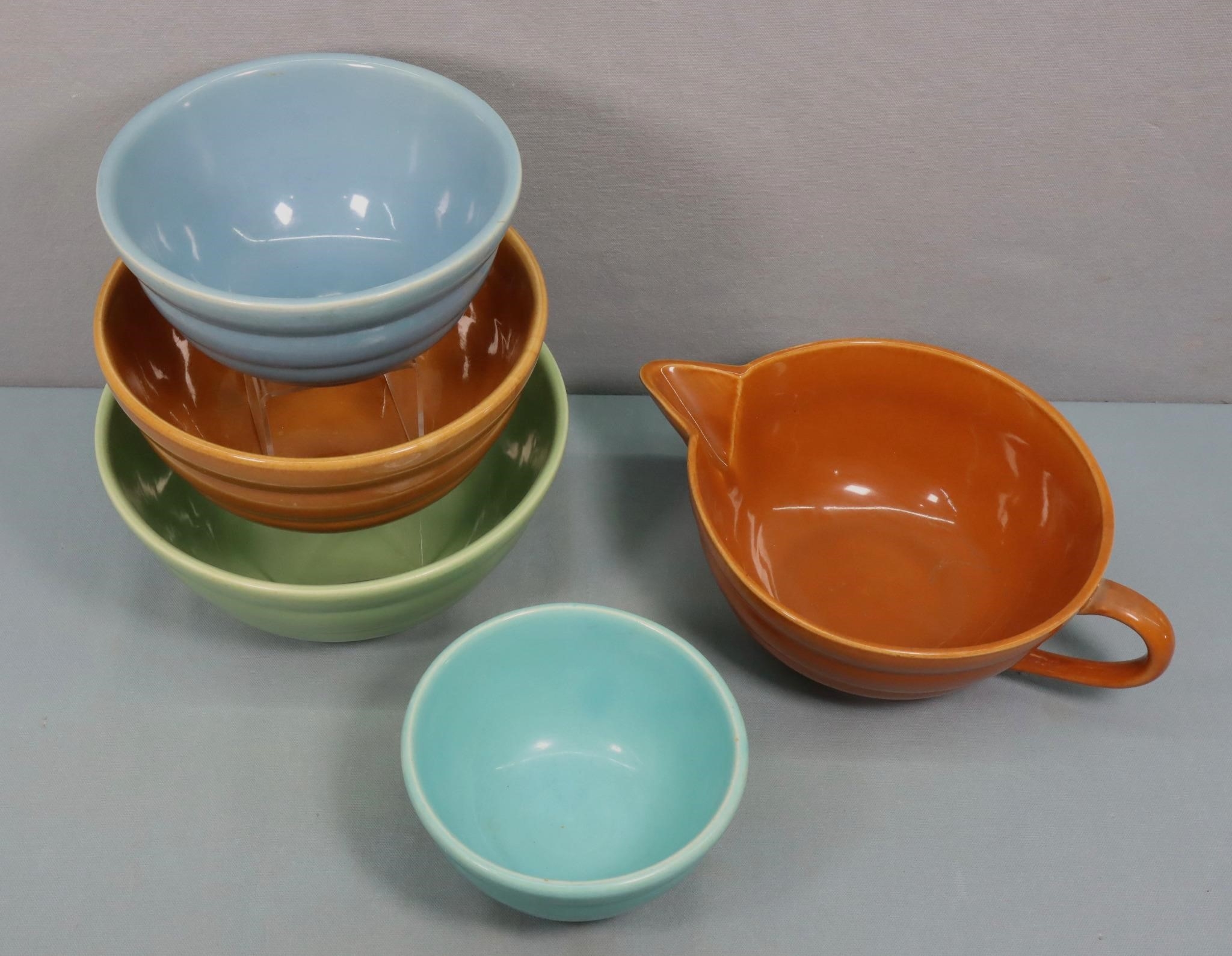 Artwork by Mark Bauer, 5) Bauer Pottery "La Linda" Mixing Bowls, Made of Pottery