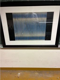 Kinetic work on blue and black tone - Miodrag Kinetic