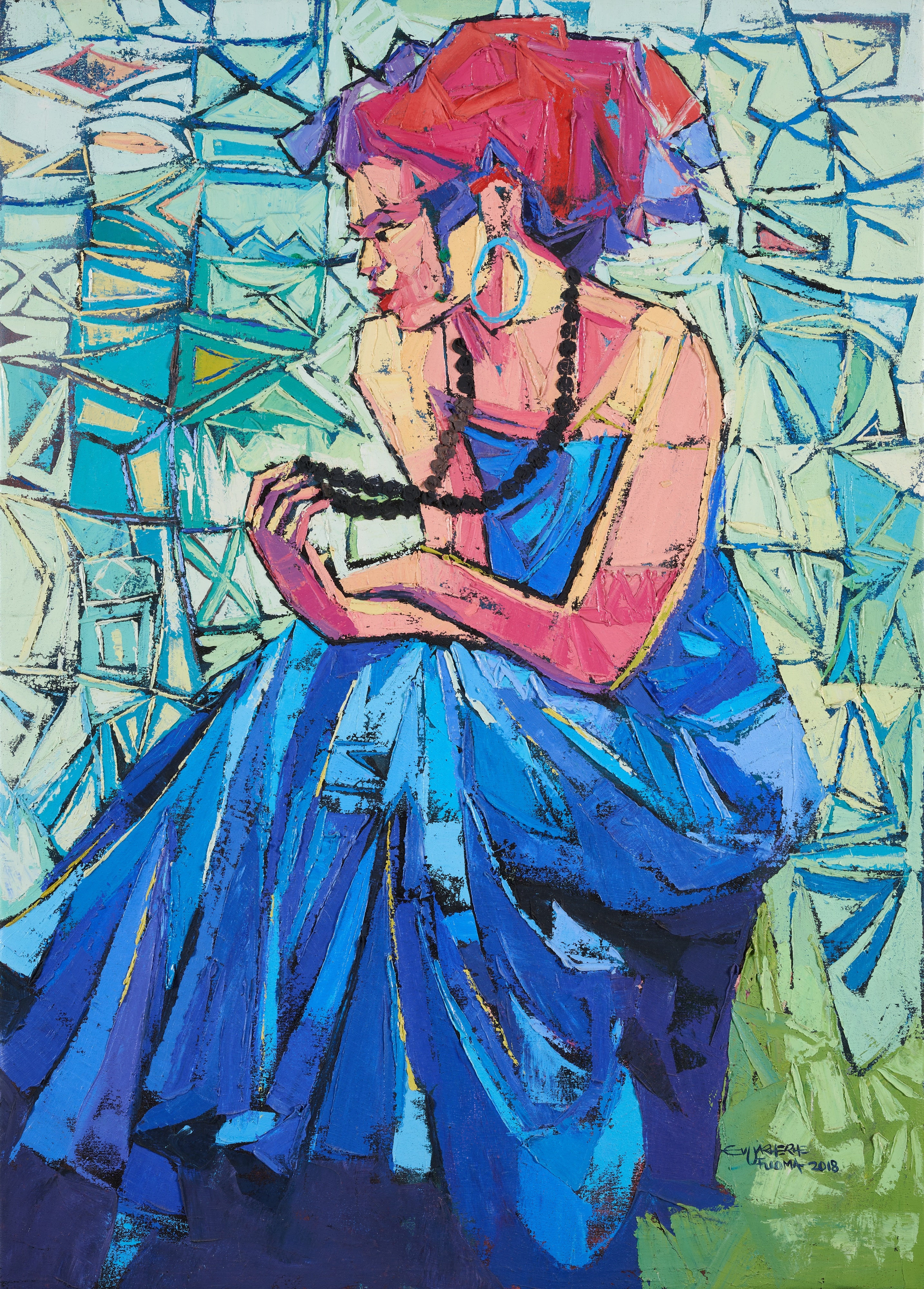 Artwork by Evuarherhe Ufuoma, REFLECTION SERIES, Made of oil on canvas