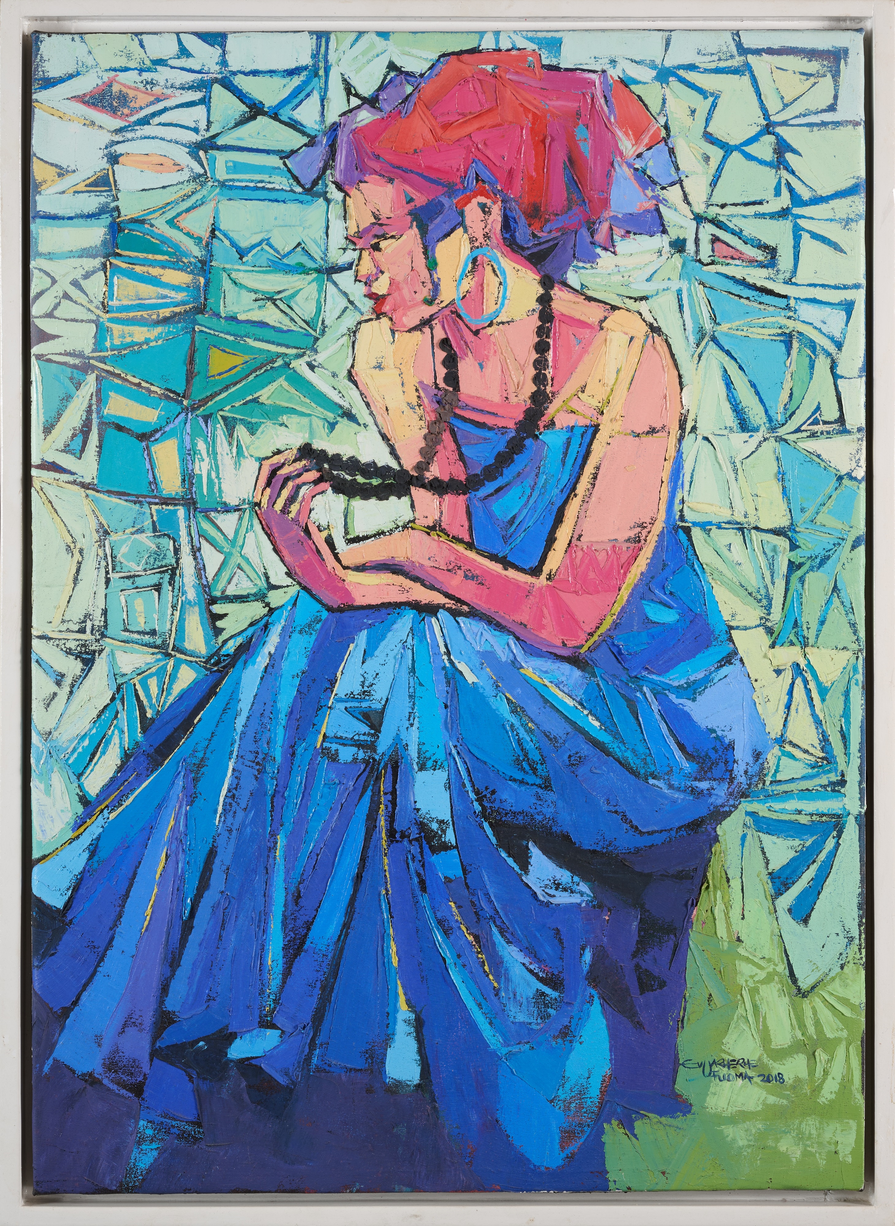 Artwork by Evuarherhe Ufuoma, REFLECTION SERIES, Made of oil on canvas