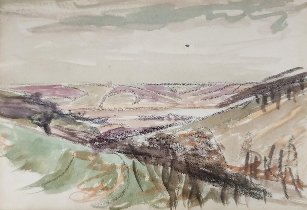 Artwork by Harlan Hubbard, Harlan Hubbard 5x7 WC River View, Made of WC