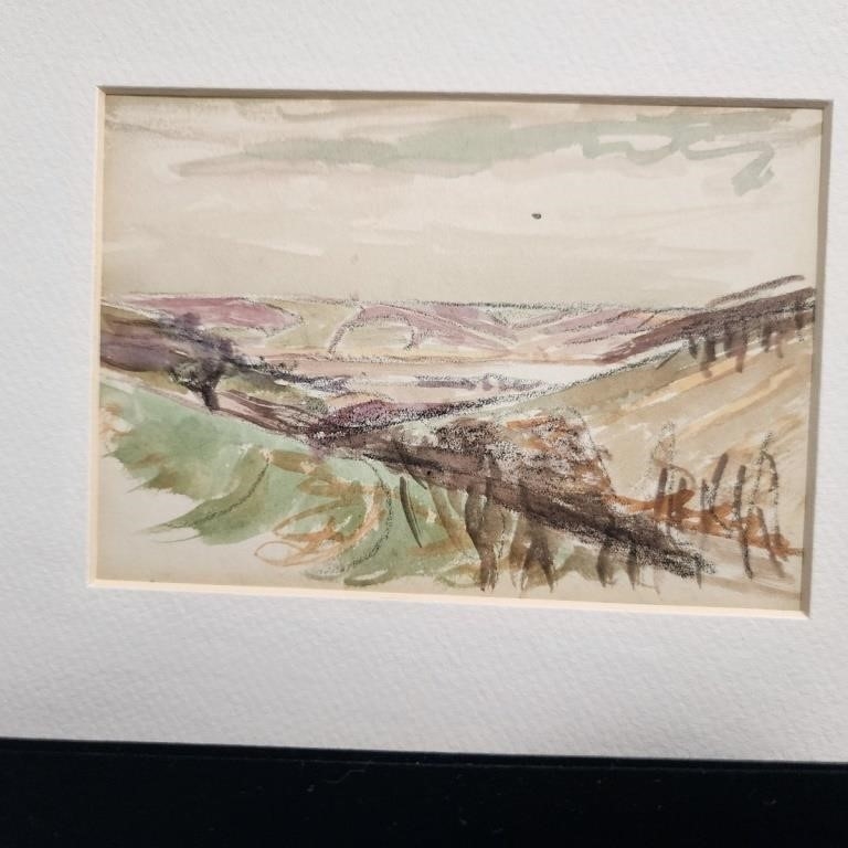 Artwork by Harlan Hubbard, Harlan Hubbard 5x7 WC River View, Made of WC