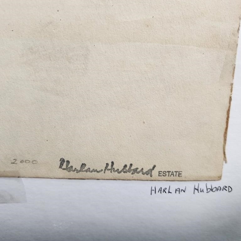 Artwork by Harlan Hubbard, Harlan Hubbard 5x7 WC River View, Made of WC