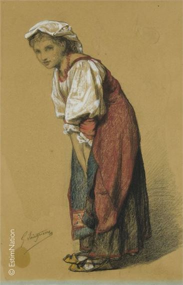 Portrait of an Italian Girl - Gaston Casimir Saint-Pierre