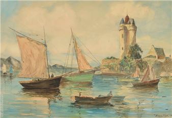Sailboats near Solidor Towers in Saint Servan (Saint-Malo) - Jean Viens