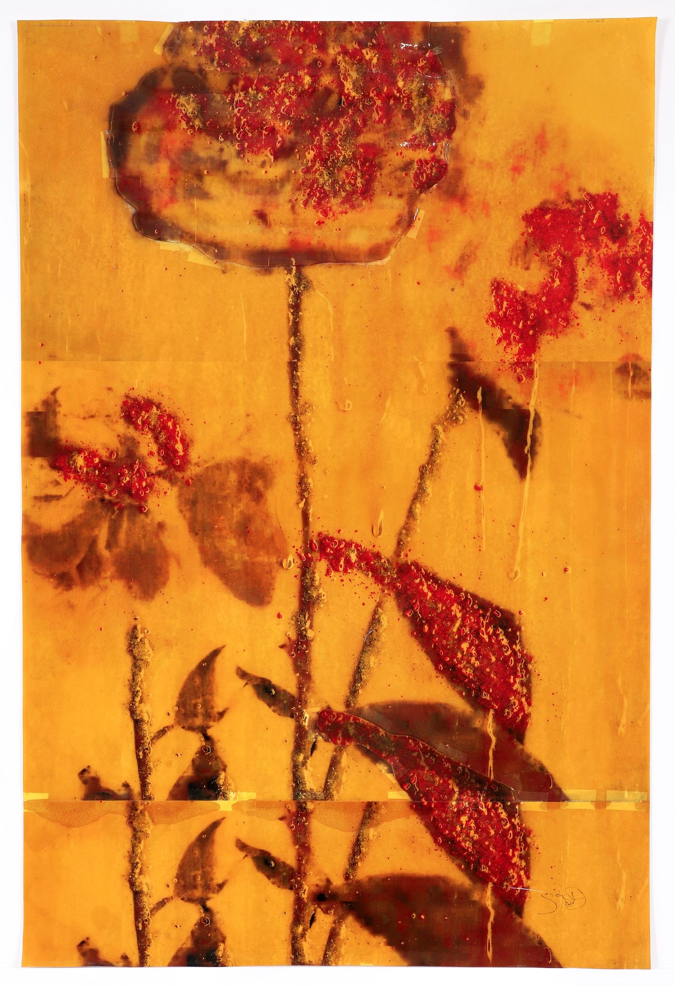 Artwork by Gavin Benjamin, Untitled Abstract, Made of mixed media with paint and varnish on paper