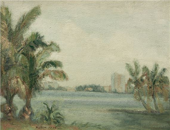 Untitled (Landscape with Palm Trees) by Aleen Aked