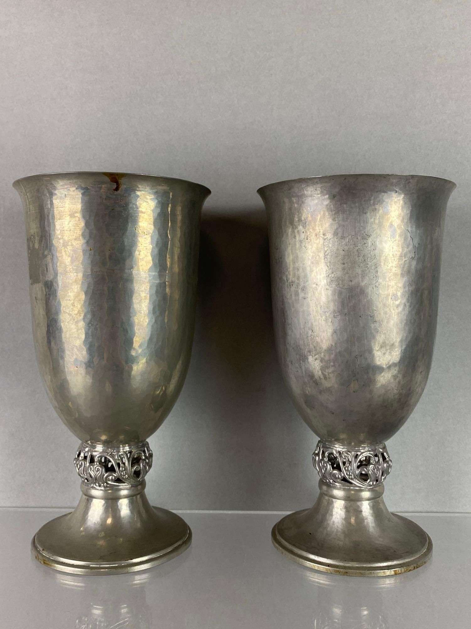 Max Rieg | Group of 2 Max Rieg Pewter Hammered Chalices Turn off bid ...
