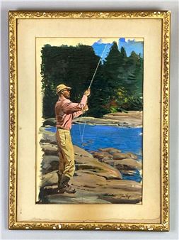 Fisherman Oil Painting - Tom Day