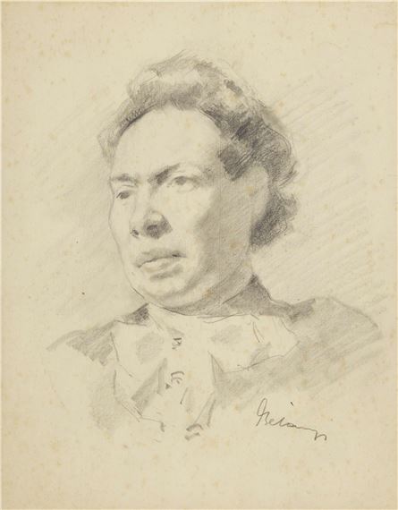 Portrét manželky, maliarky Lenky Belányi - Viktor Belanyi