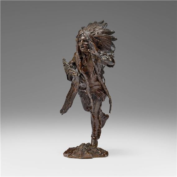 Native American Warrior by Carl Kauba, late 19th century