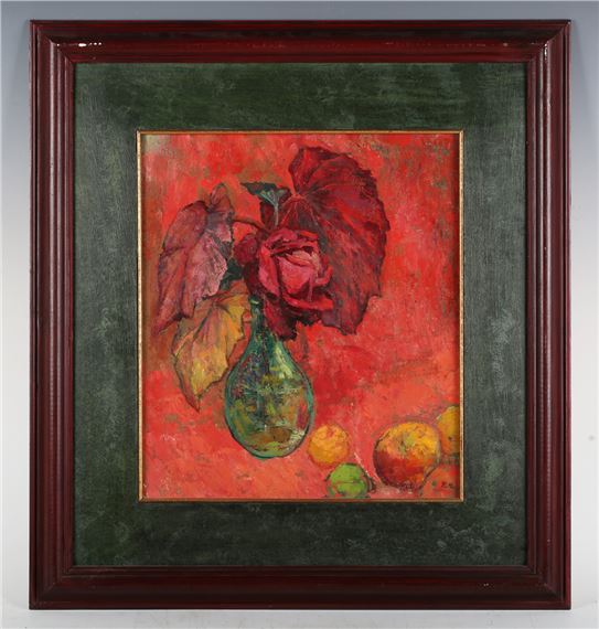 Robin Mackertich | Vivid study of a rose and fruit | MutualArt